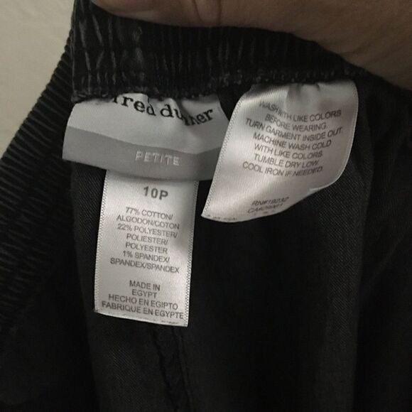 Alfred Dunner black pull-on grandma denim pants 10P - Picture 6 of 8